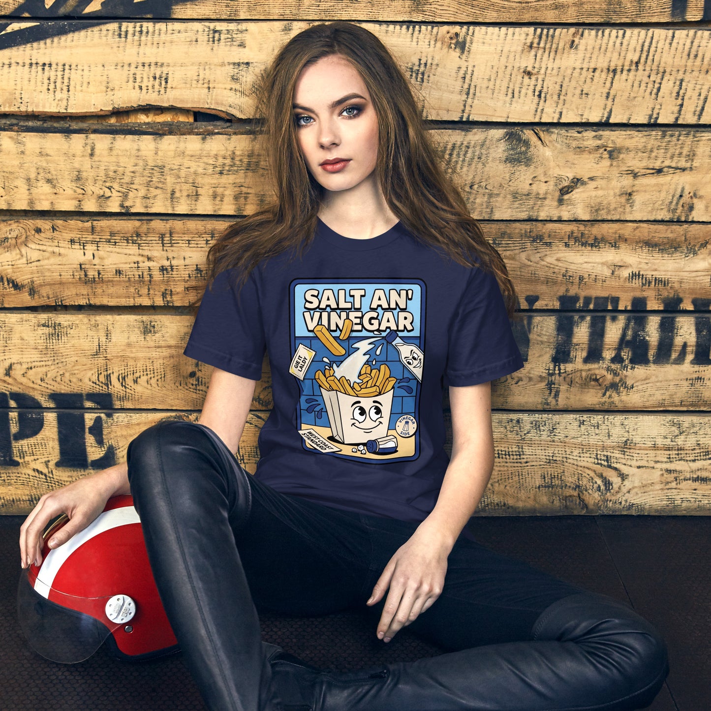 SALT AN' VINEGAR - The Full Scottish Tee | Navy | Women's Lifestyle