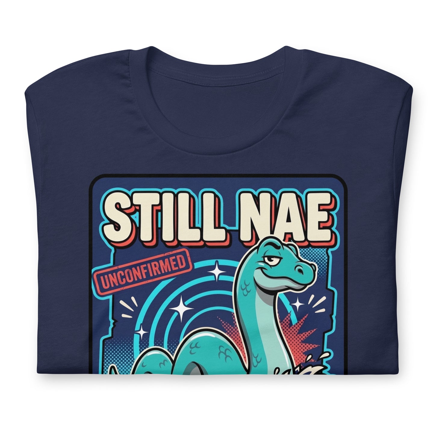 STILL NAE PROOF - The Full Scottish Tee | Navy | Folded