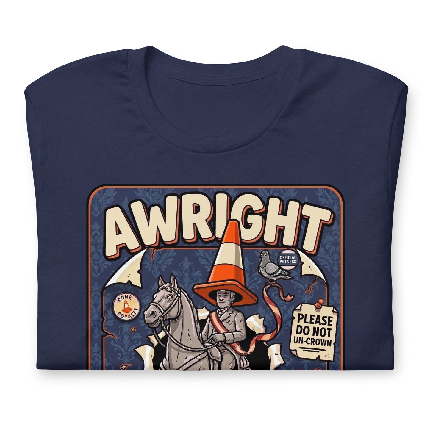 AWRIGHT BIG MAN - The Full Scottish Tee | Navy | Folded