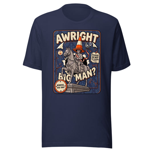 AWRIGHT BIG MAN - The Full Scottish Tee | Navy | Ghost front