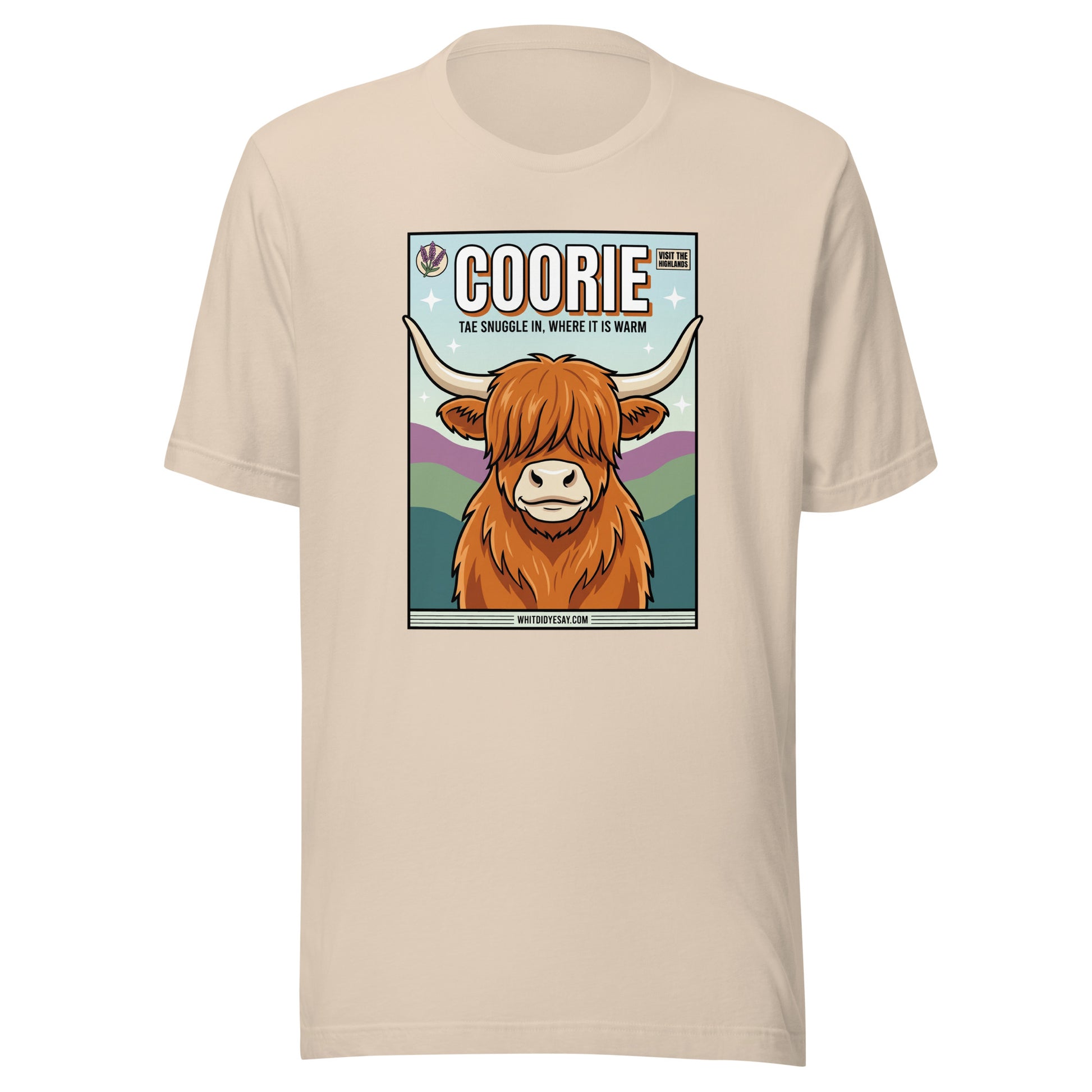 COORIE - The Full Scottish Tee | Soft Cream | Ghost front