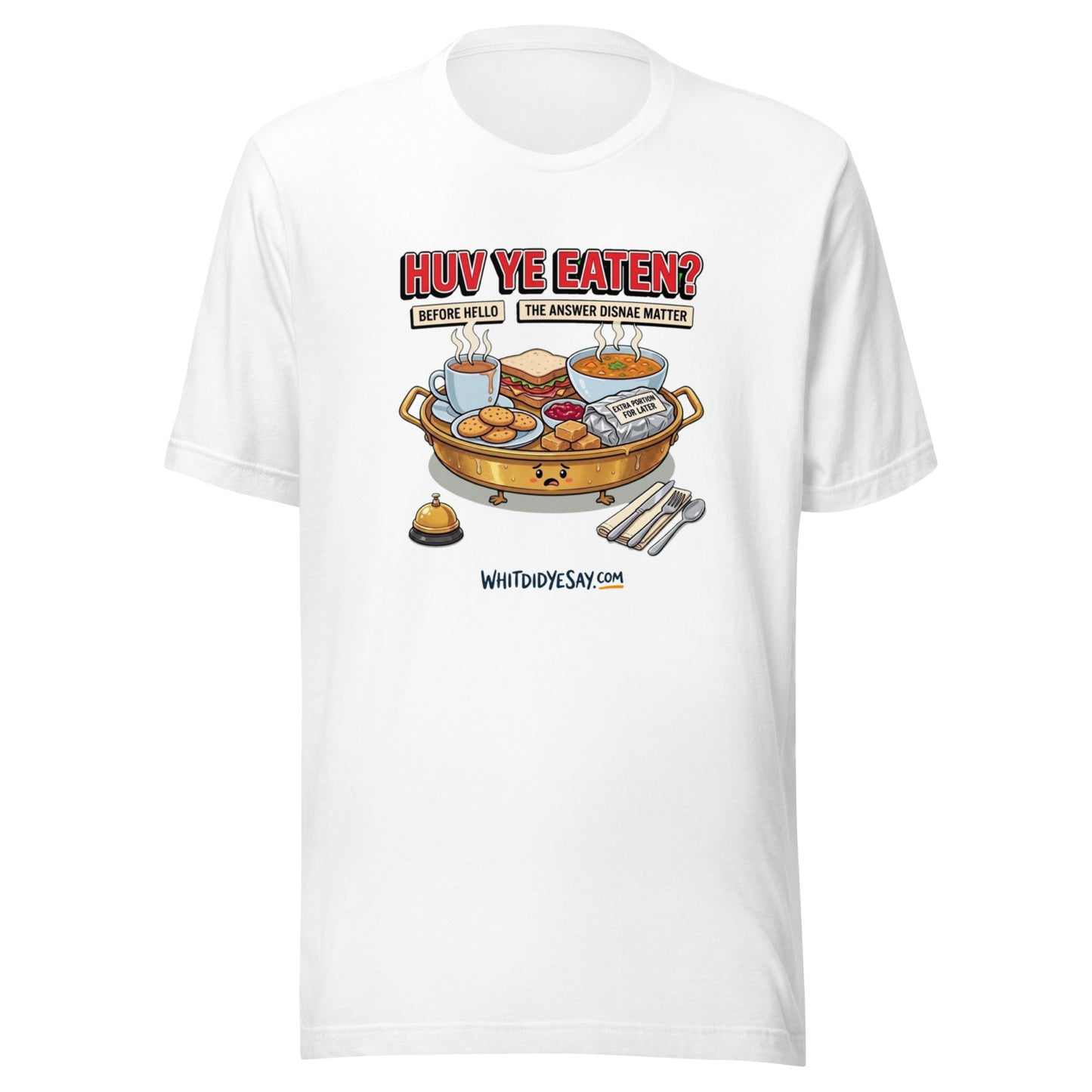 Huv Ye Eaten? The Maw Tee | White | Ghost