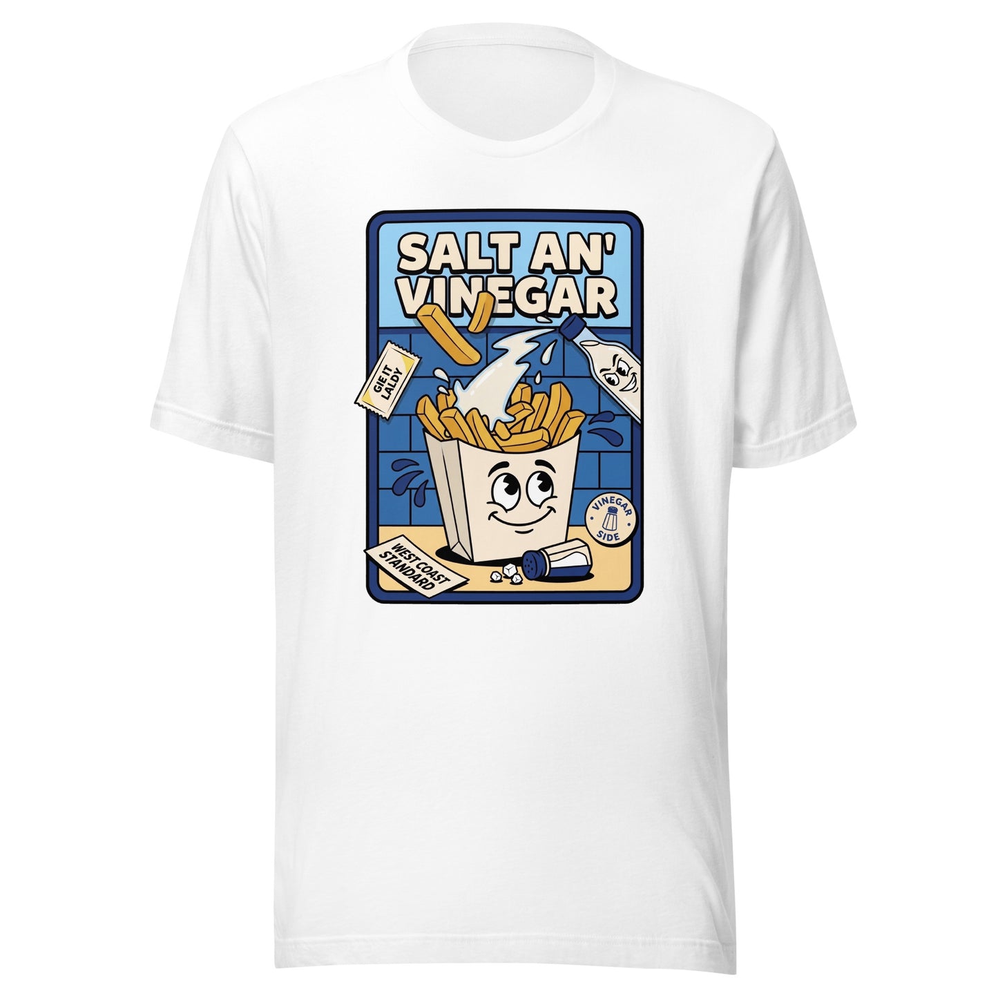 SALT AN' VINEGAR - The Full Scottish Tee | White | Ghost front