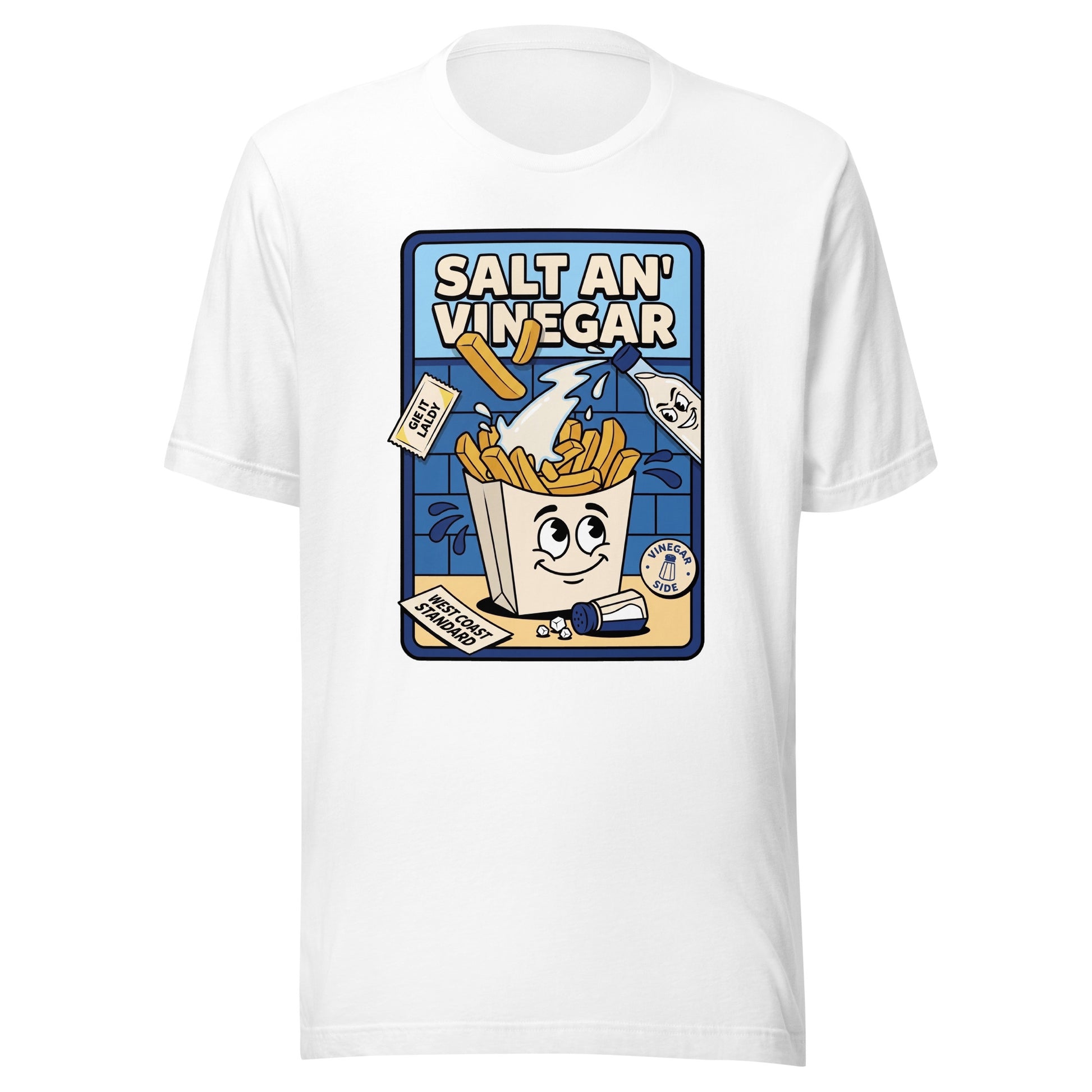 SALT AN' VINEGAR - The Full Scottish Tee | White | Ghost front