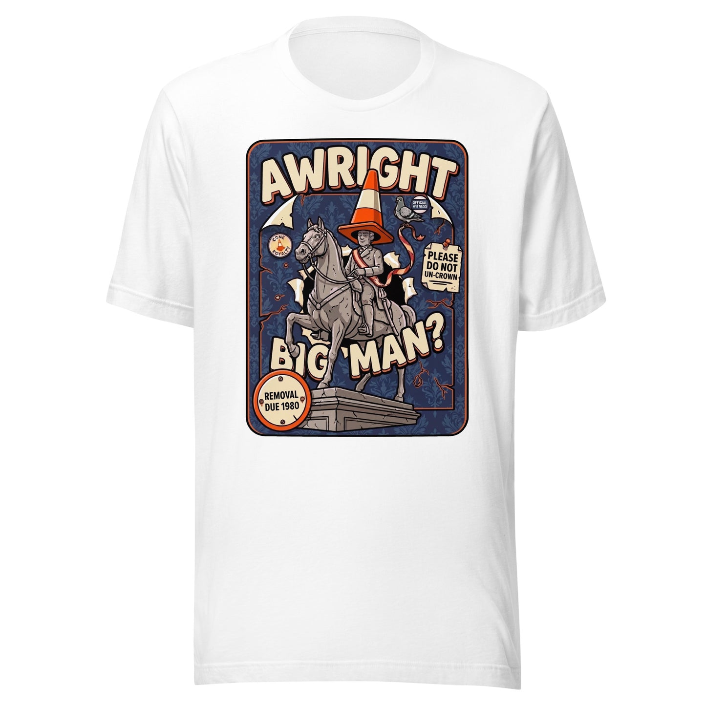 AWRIGHT BIG MAN - The Full Scottish Tee | White | Ghost front