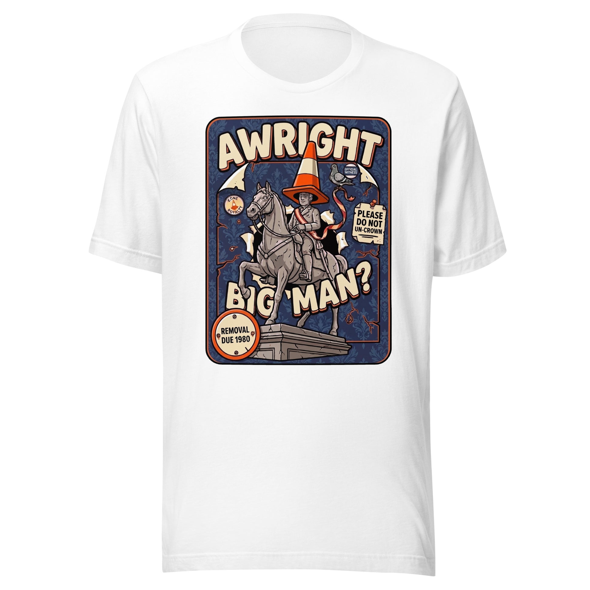 AWRIGHT BIG MAN - The Full Scottish Tee | White | Ghost front