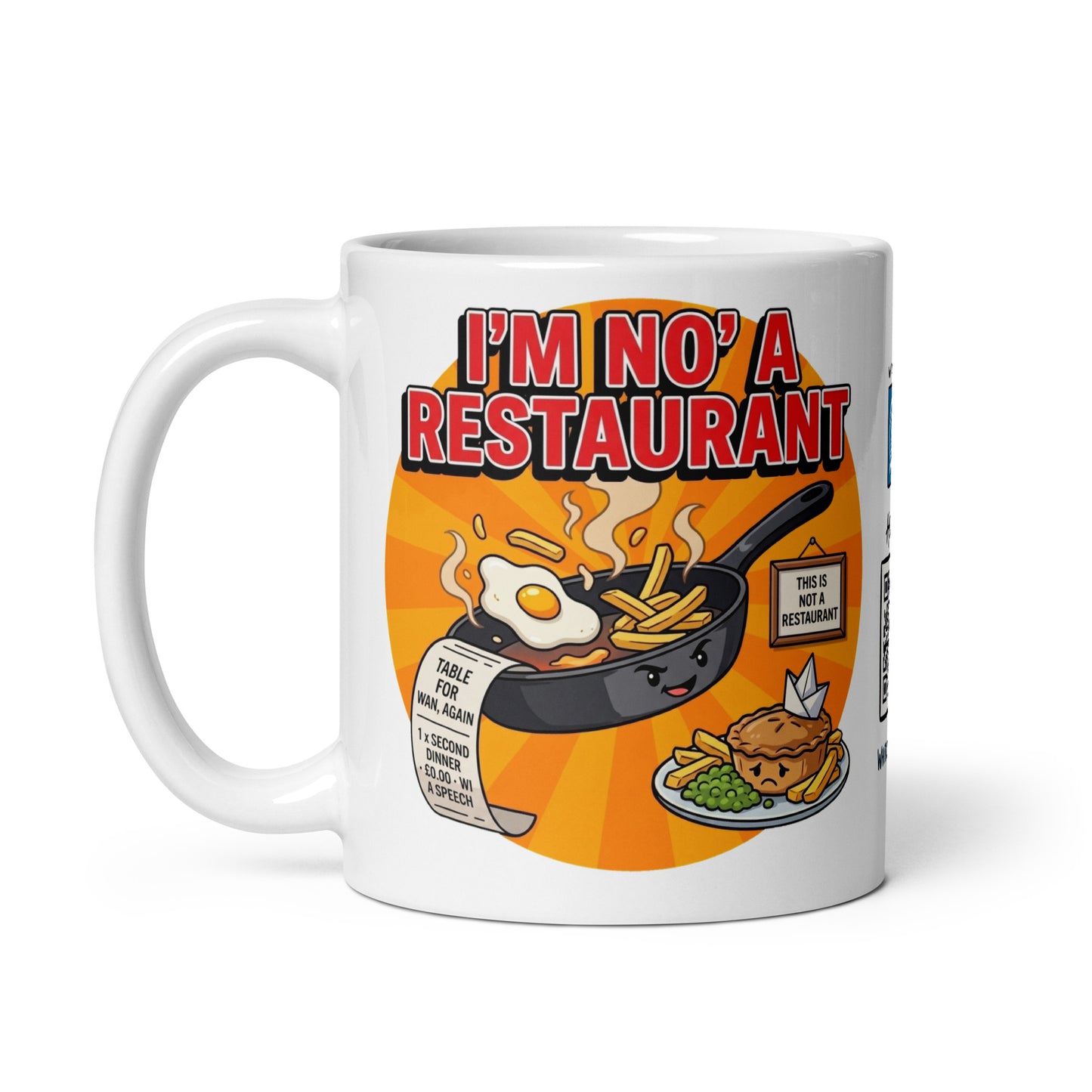 I'm No' a Restaurant Mug | Clean studio, handle left