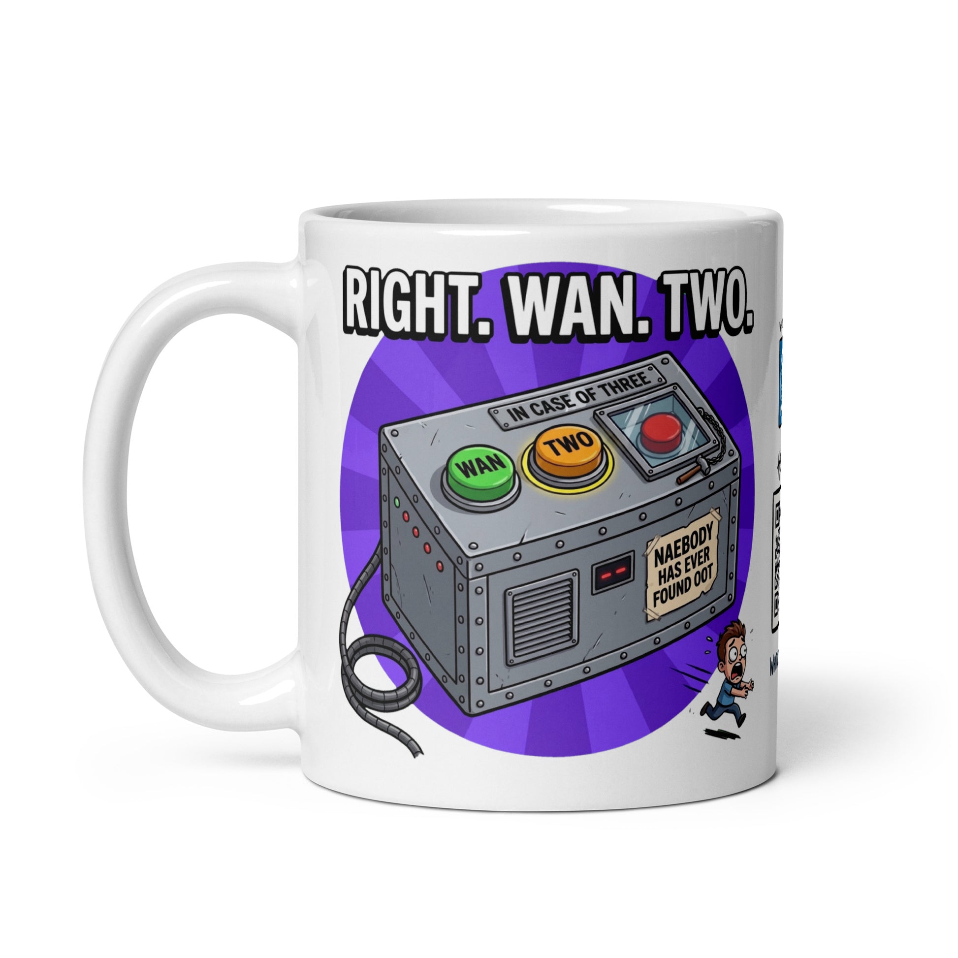 Right. Wan. Two. Mug | Clean studio, handle left