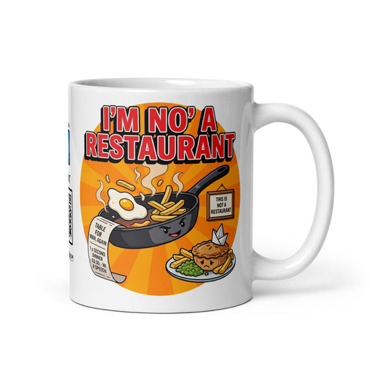 I'm No' a Restaurant Mug | Clean studio, handle right