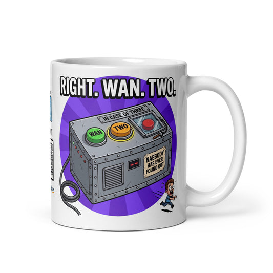 Right. Wan. Two. Mug | Clean studio, handle right