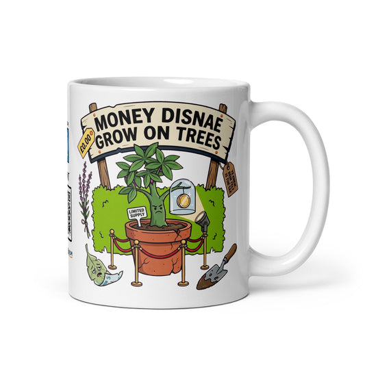 Money Disnae Grow on Trees Mug | Clean studio, handle right